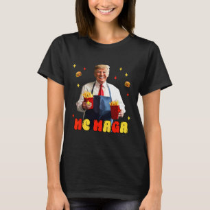 Camiseta Engraçado Trump Mc Mega Fries Comida Rápido