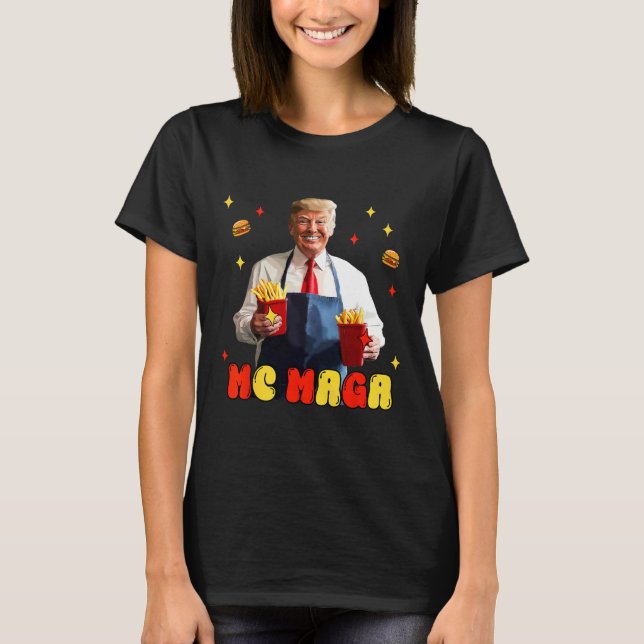 Camiseta Engraçado Trump Mc Mega Fries Comida Rápido (Frente)
