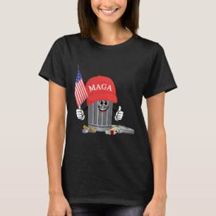 Camiseta Engraçado Trump Mega Garbage Can Personagem de des