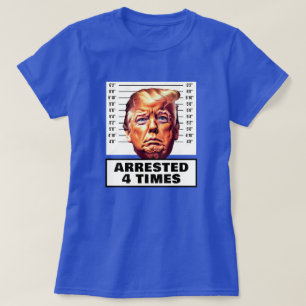 Camiseta Engraçado Trump Preso 4 Vezes