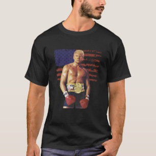 Camiseta Engraçado Trump Rocky Boxer Memória Boxer US Flag 
