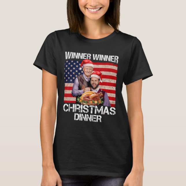 Camiseta Engraçado Trump Vance Vencedor do Janto de Natal S (Frente)