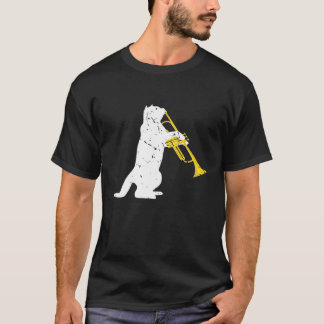 Camiseta Engraçado Trumpeter Cat Pet Gift Jazz Music Trumpe