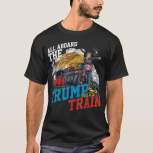Camiseta Engraçado Tudo a bordo do trem de trem americano