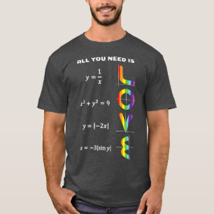 Camiseta Engraçado Tudo o que você precisa é matemática