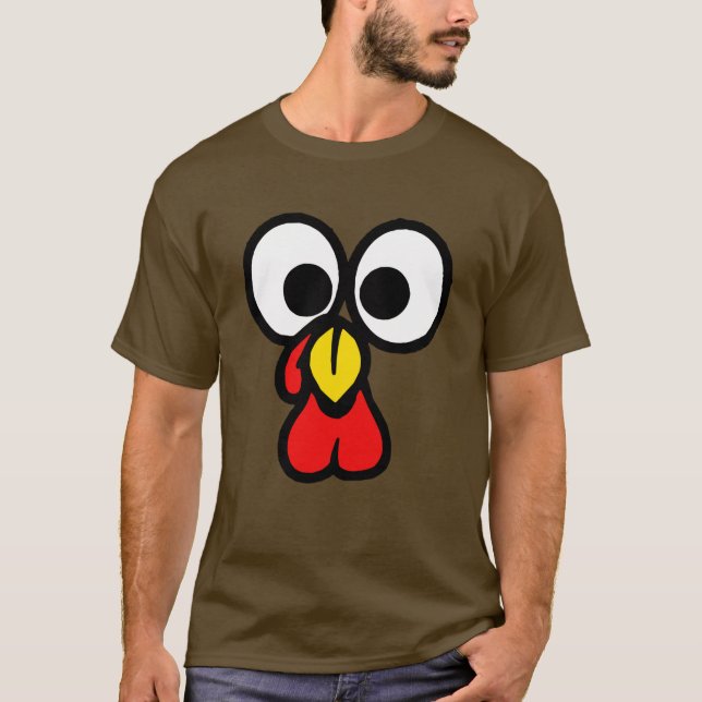 Camiseta Engraçado Turquia de olhos grandes encara o dia de (Frente)
