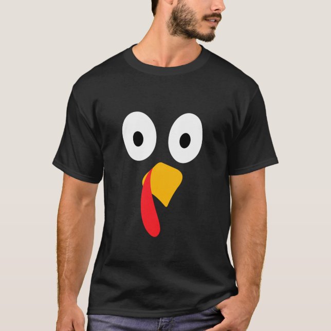 Camiseta Engraçado Turquia Enfrenta Dia de Ação de Graças C (Frente)