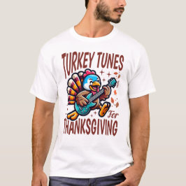 Camiseta Engraçado Turquia sintoniza música de Ação de Graç