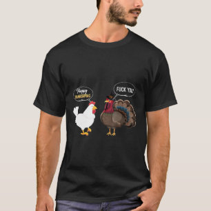 Camiseta Engraçado Turquia Vs Chicken Ação de Graças Presen