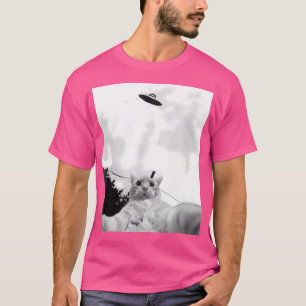 Camiseta Engraçado Ufo Cat