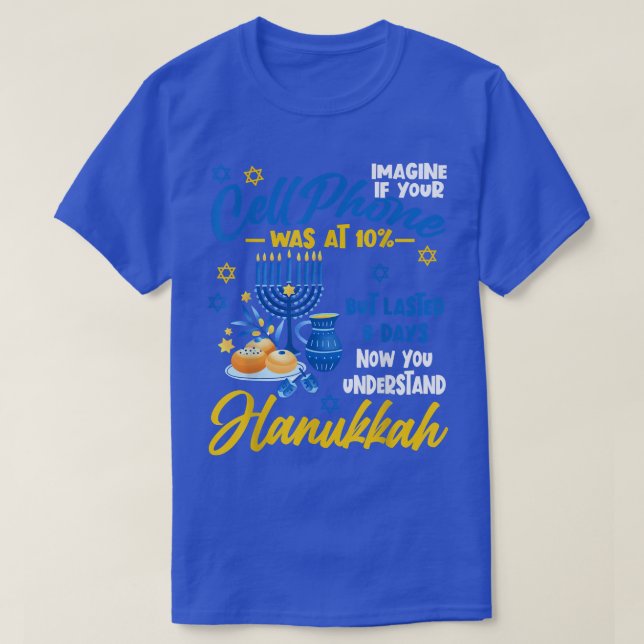 Camiseta Engraçado Ugly Hanukkah Chanukah Celular Menorah H (Frente do Design)