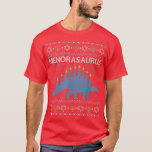 Camiseta Engraçado Ugly Hanukkah Sweater Dinossaur Menorah<br><div class="desc">Engraçado Ugly Hanukkah Sweater Dinossaur Menorah Dino.</div>
