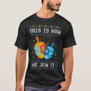 Camiseta Engraçado Ugly Hanukkah Sweater É Assim Que Julgam