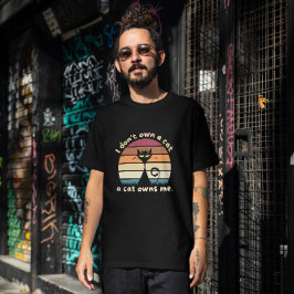 Camiseta Engraçado, um gato me deve