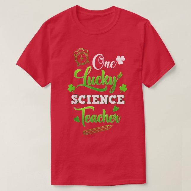 Camiseta Engraçado Uma Rua De Professores De Ciência Sortud (Frente do Design)
