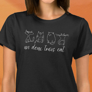 Camiseta Engraçado Un Deux Trois Cat Lover