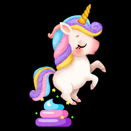 Camiseta Engraçado Unicorn Poop