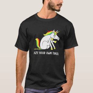 Camiseta Engraçado Unicórnio Blazer Seu Próprio Trail Un
