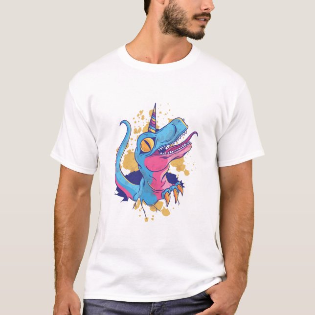Camiseta Engraçado Unicornisauro (Frente)
