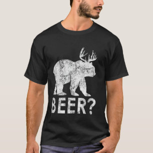 Camiseta Engraçado Urso de Cerveja Caçador Caçador Bebê Bee