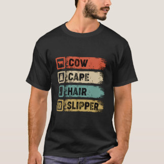 Camiseta Engraçado Vaca Cabo Hair Slipper Humor de Teatro M
