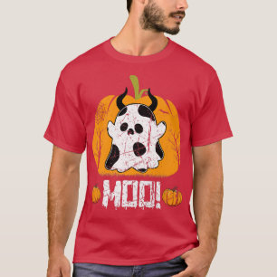 Camiseta Engraçado Vaca Fogueira De Halloween Para Mulheres