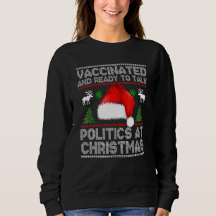 Camiseta Engraçado Vacinado E Pronto Para Falar Política Na