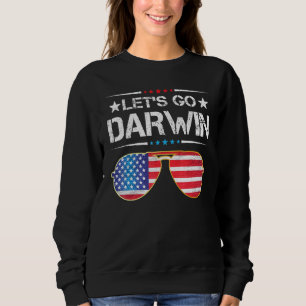 Camiseta Engraçado Vamos Darwin Sarcástico Americano Flag V