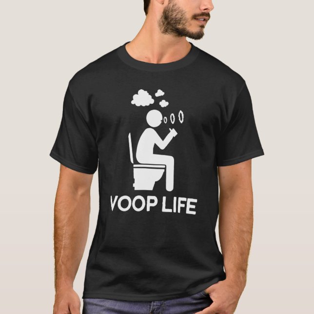 Camiseta Engraçado Vape Voop Life Tee Para Vaping Cloud (Frente)
