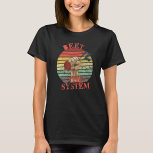 Camiseta Engraçado Vegan Beet a Anarquia do Sistema Retrove