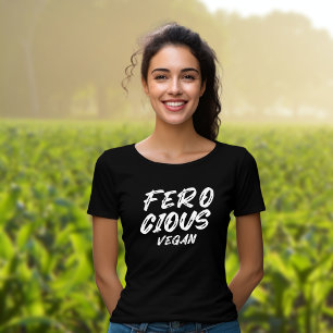 Camiseta Engraçado Vegan Feroz, Minimalista