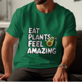 Camiseta Engraçado Vegano Abacate Coma Plantas Sinta-se Inc