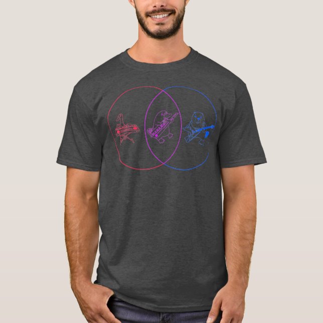 Camiseta Engraçado Venndiagrama bonito pato raro platypus f (Frente)