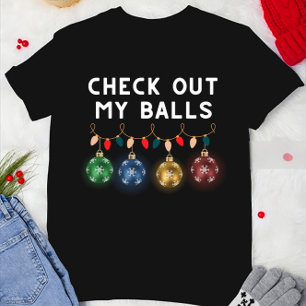 Camiseta Engraçado Ver Meu Natal De Bolas