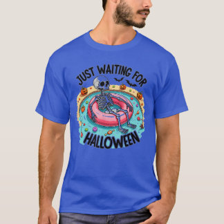 Camiseta Engraçado Verão 2025 Esqueleto Louco Esperando Por