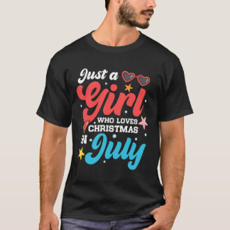 Camiseta Engraçado Verão Apenas Uma Menina Que Ama O Natal