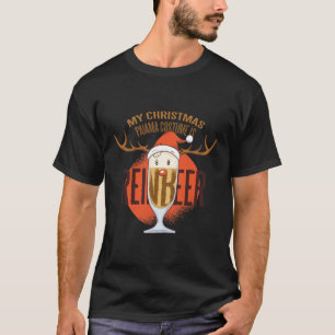 Camiseta Engraçado Vestuário De Natal Para Amantes De Cerve