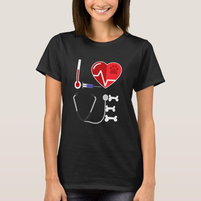 Camiseta Engraçado Vet Tech Veterinarian Apreciando Present (Frente)