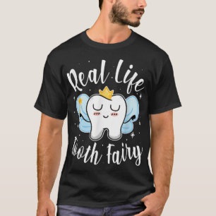 Camiseta Engraçado Vida Real Fada Higienista Dental Design
