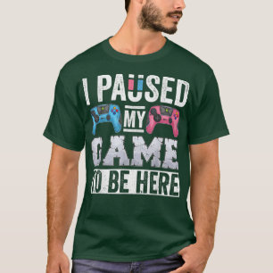 Camiseta Engraçado Vídeo Gamer Gênero Revela que eu pausei