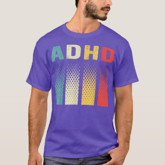 Camiseta Engraçado Vintage Adhd Autismo Saúde Mental Consci