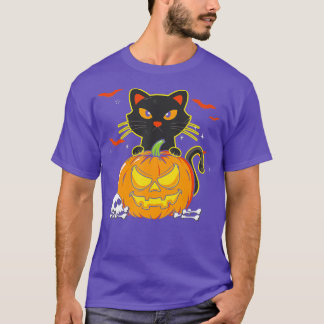 Camiseta Engraçado Vintage Assustador do Dia das Bruxas Neg