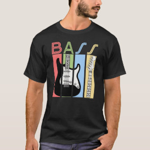 Camiseta Engraçado Vintage Bass Guitarra Música Acústica El