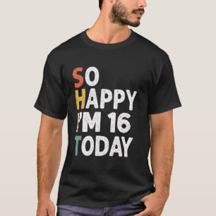 Camiseta Engraçado Vintage De Aniversário De 16 Anos Tão Fe
