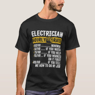 Camiseta Engraçado Vintage Elétrico Roupa Taxa Horária Home