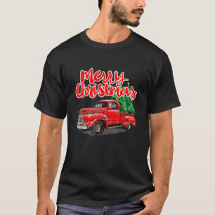 Camiseta Engraçado Vintage Feliz Árvore de Natal Caminhão V