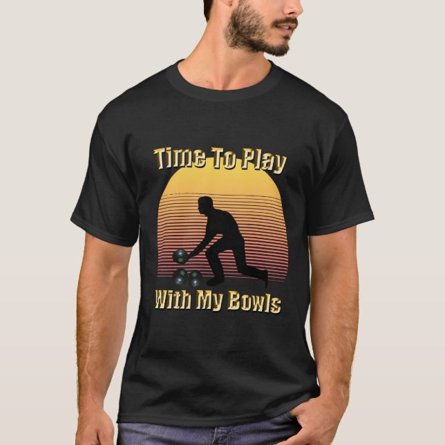 Camiseta Engraçado Vintage Lawn Bowls Tshirt (Frente)