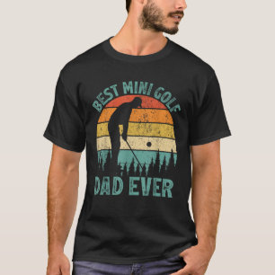 Camiseta Engraçado Vintage Melhor Pai de Mini Golfe