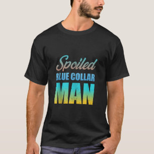 Camiseta Engraçado Vintage Mimado Pelo Meu Colar Azul Tanqu