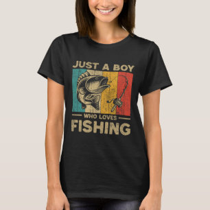 Camiseta Engraçado Vintage Piadas de pesca Meninos Pescador